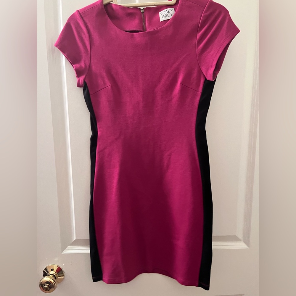 Pink colorblock dress